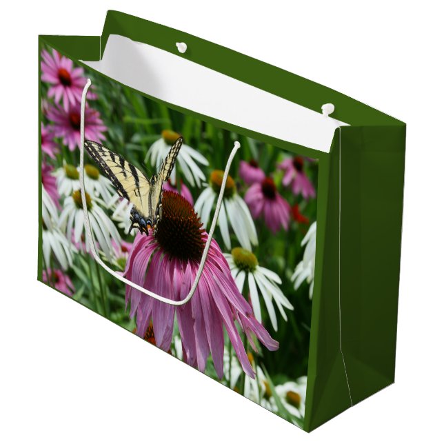 Tiger Swallowtail Butterfly Coneflower Gift Bag (Front Angled)