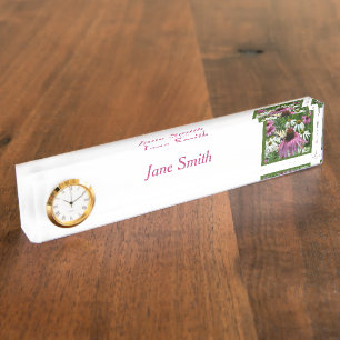 Tiger Swallowtail Butterfly Flower Desk Nameplate