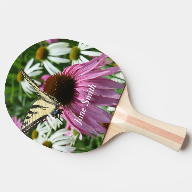 Tiger Swallowtail Butterfly Flower Pong Paddle (Side)