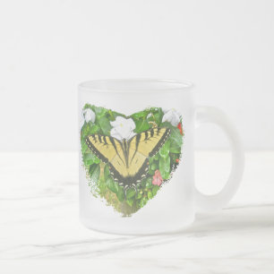 Tiger Swallowtail Butterfly Frosted Glass Coffee Mug