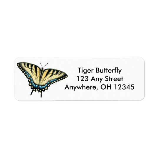 Tiger Swallowtail Butterfly Label Return Address Label