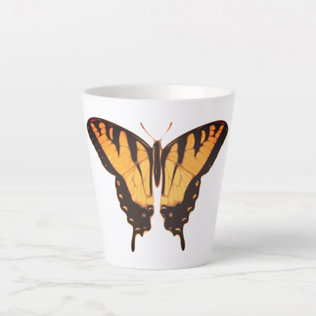 Tiger Swallowtail Butterfly Latte Mug (Front)