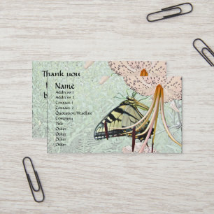 Tiger Swallowtail Butterfly on Turk's Cap Lily Business Card