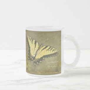 Tiger Swallowtail Butterfly - Papilio glaucus Frosted Glass Coffee Mug