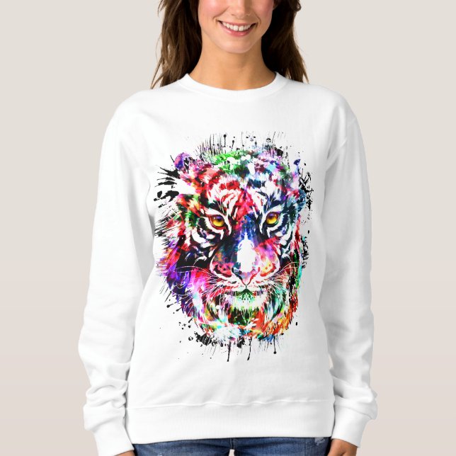 Tiger Sweatshirt - Colourful Tiger Sweatshirt (Front)