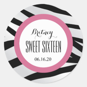 TIGER Sweet Sixteen 16 Custom V10 BLACK PINK Classic Round Sticker