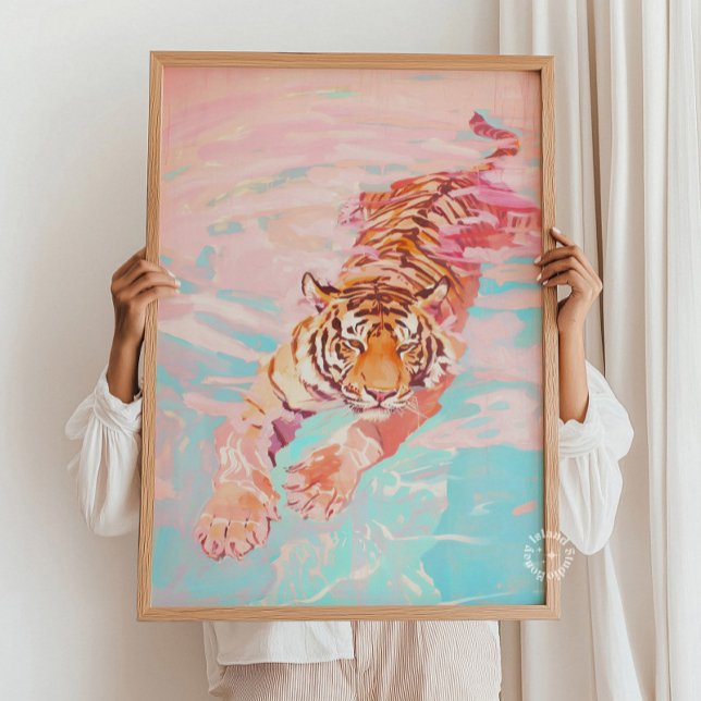 Tiger Swimming Bathroom Print (Creator Uploaded)