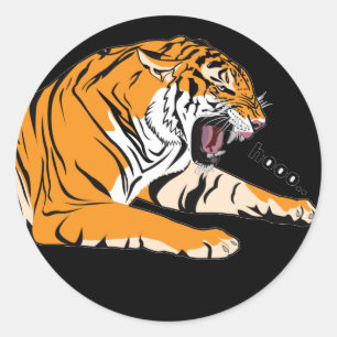 Tiger symbol of strength classic round sticker