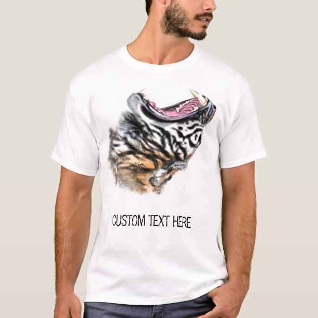Tiger T-Shirt Drawing - Your Text (Front)