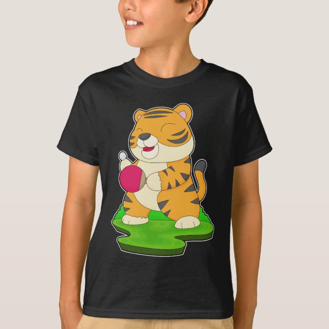 Tiger Table tennis player Table tennis T-Shirt (Front)