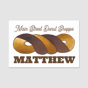 Tiger Tail Twist Doughnut Doughnut Pastry Shop Bak Name Tag