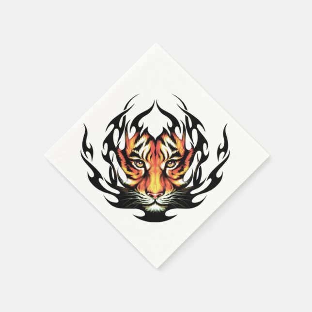Tiger Tattoo Napkin (Corner)