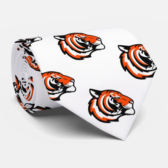 Tiger Team Mascot Football Basketball Necktie (Rolled)