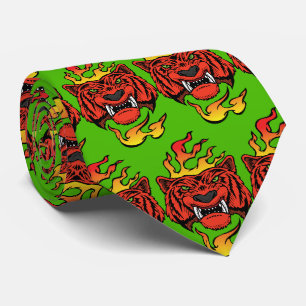 Tiger Team Mascot Football Basketball Necktie