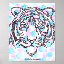 Tiger Tessellation Pattern Poster Paper