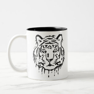 Tiger The Animal Icon Predator Cat Zoo Dangerous Two-Tone Coffee Mug