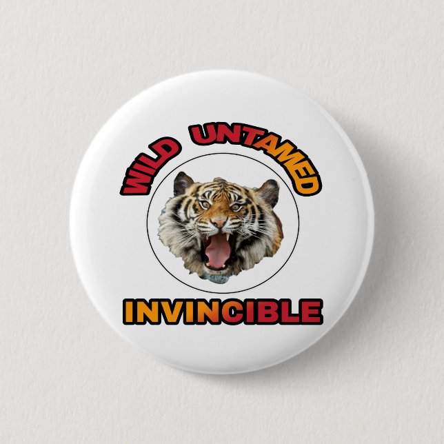 Tiger  the king of the jungle and all animals 6 cm round badge (Front)