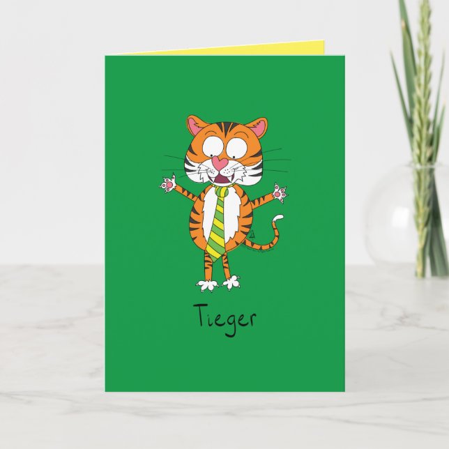 Tiger Tie Cute Funny Card (Front)
