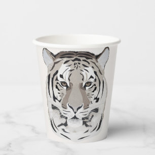 Tiger, tiger face, symbol of 2022   paper cups