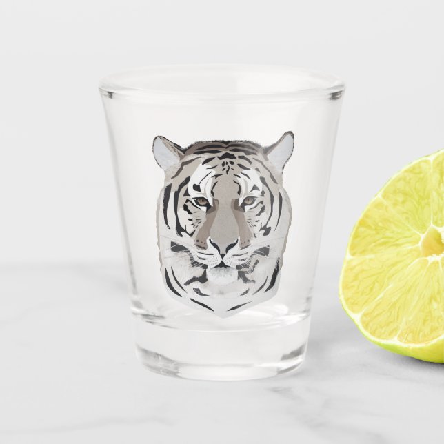 Tiger, tiger face, symbol of 2022  shot glass (Front)