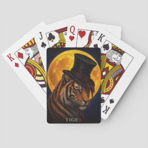 Tiger Top Hat Gothic Surreal Playing Cards