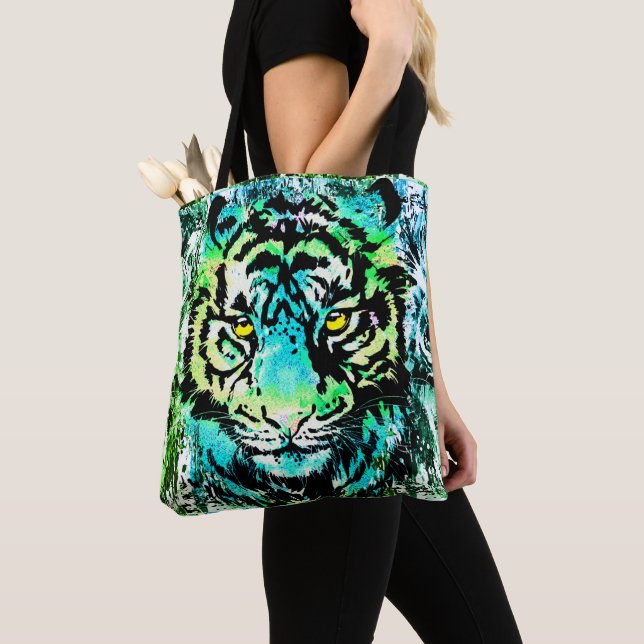 Tiger Tote Bag - Colourful Tiger Eyes  (Close Up)