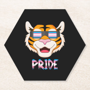 Tiger Transgender Flag Lgbt Paper Coaster