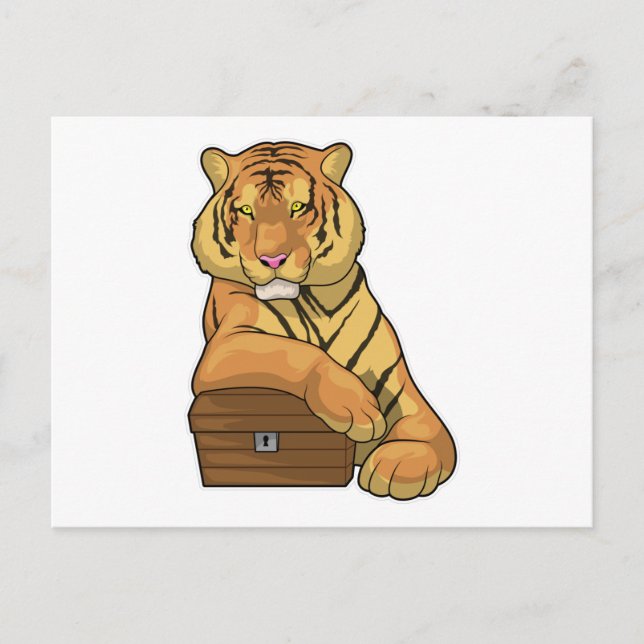 Tiger Treasure chest Postcard (Front)
