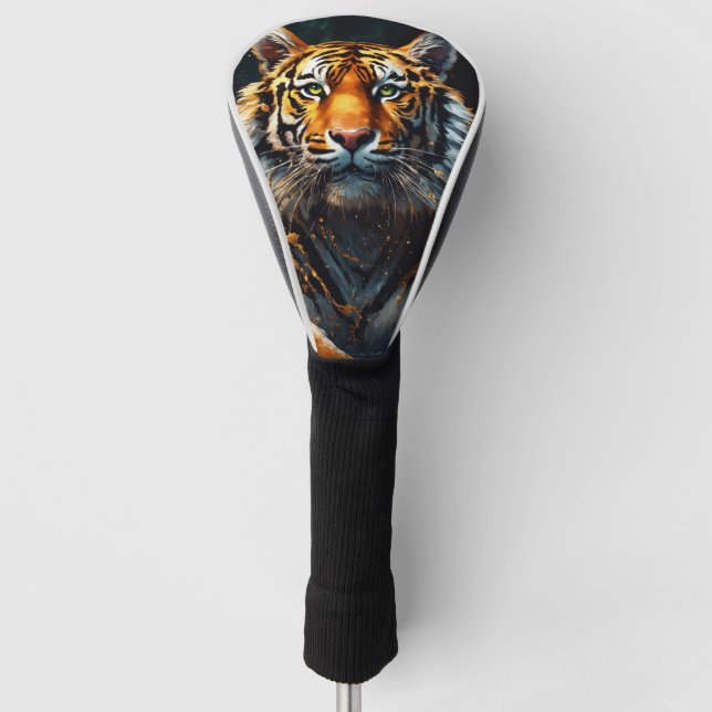 "Tiger Triumph: Premium Golf Head Cover" "Roar on  Cover (Front)