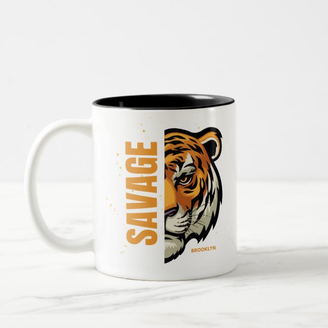 Tiger Two-Tone Coffee Mug (Left)
