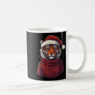Tiger Ugly Sweater Santa Hat Christmas Coffee Mug