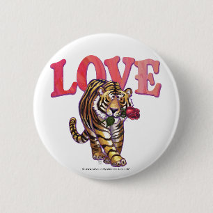 Tiger Valentine's Day 6 Cm Round Badge