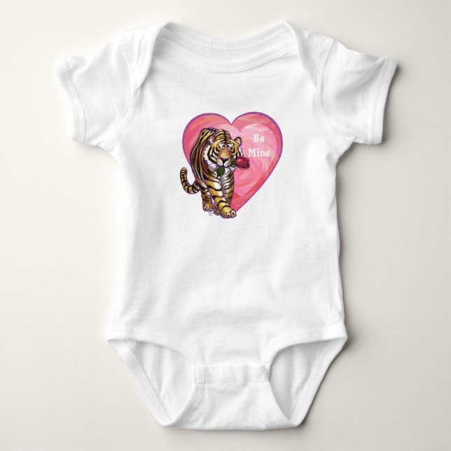 Tiger Valentine's Day Baby Bodysuit (Front)