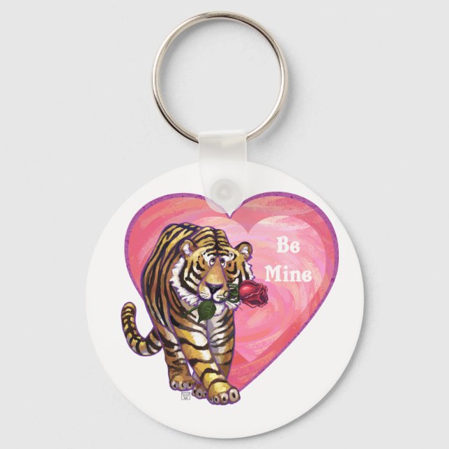 Tiger Valentine's Day Key Ring (Front)