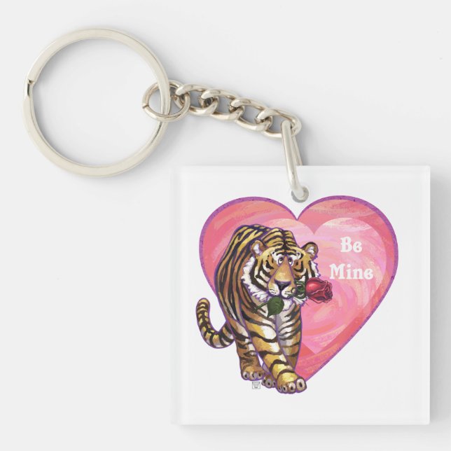 Tiger Valentine's Day Key Ring (Front)