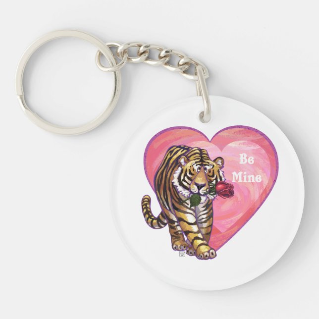 Tiger Valentine's Day Key Ring (Front)