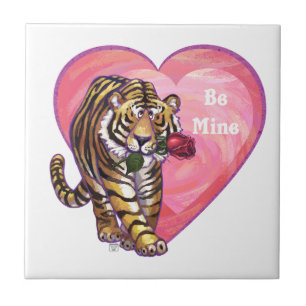 Tiger Valentine's Day Tile