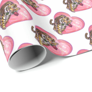 Tiger Valentine's Day Wrapping Paper