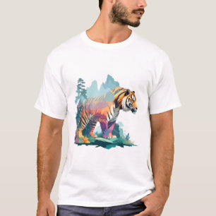 Tiger Vector Art Animal Majestic Nature Wildlife T-Shirt