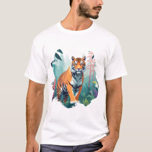 Tiger Vector Art Animal Majestic Nature Wildlife T-Shirt