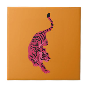 Tiger - Vibrant Pink Tile