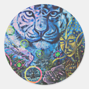 Tiger Vision Classic Round Sticker