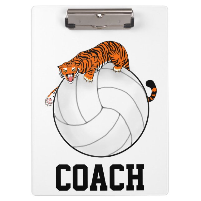 Tiger Volleyball Clipboard, coach clipboard (Front)