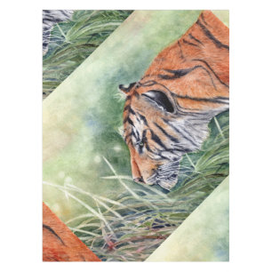 Tiger Walking through Jungle Tablecloth