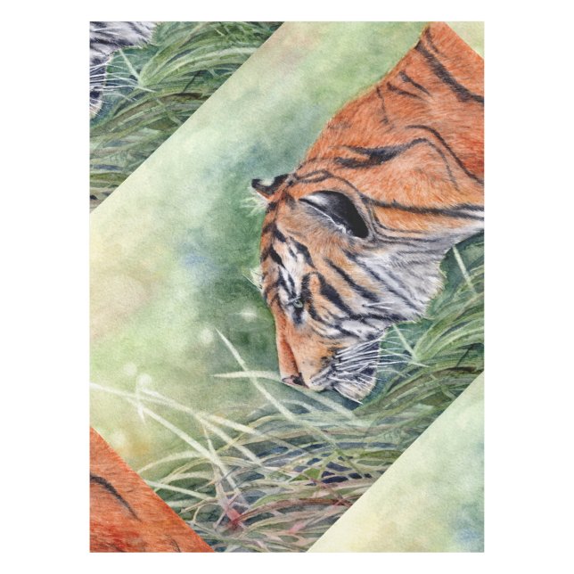 Tiger Walking through Jungle Tablecloth (Front)