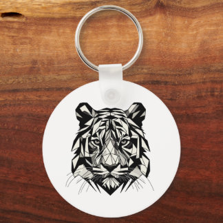 Tiger Watching Key Ring