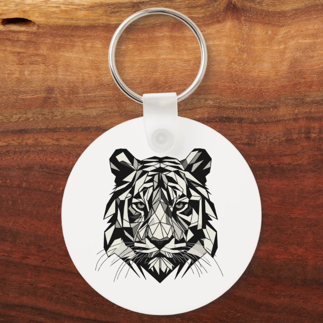 Tiger Watching Key Ring (Front)