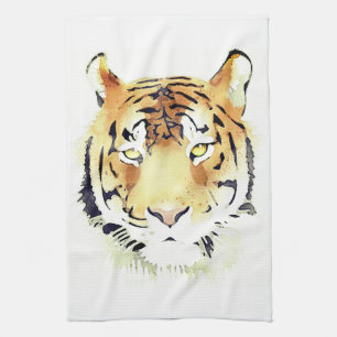 Tiger Watercolor Animal Tea Towel