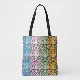 Tiger watercolor pattern Tote Bag