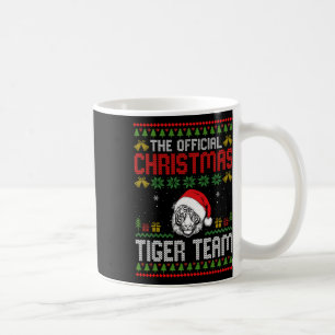 Tiger Wearing Santa Hat Xmas Lights Merry Christma Coffee Mug